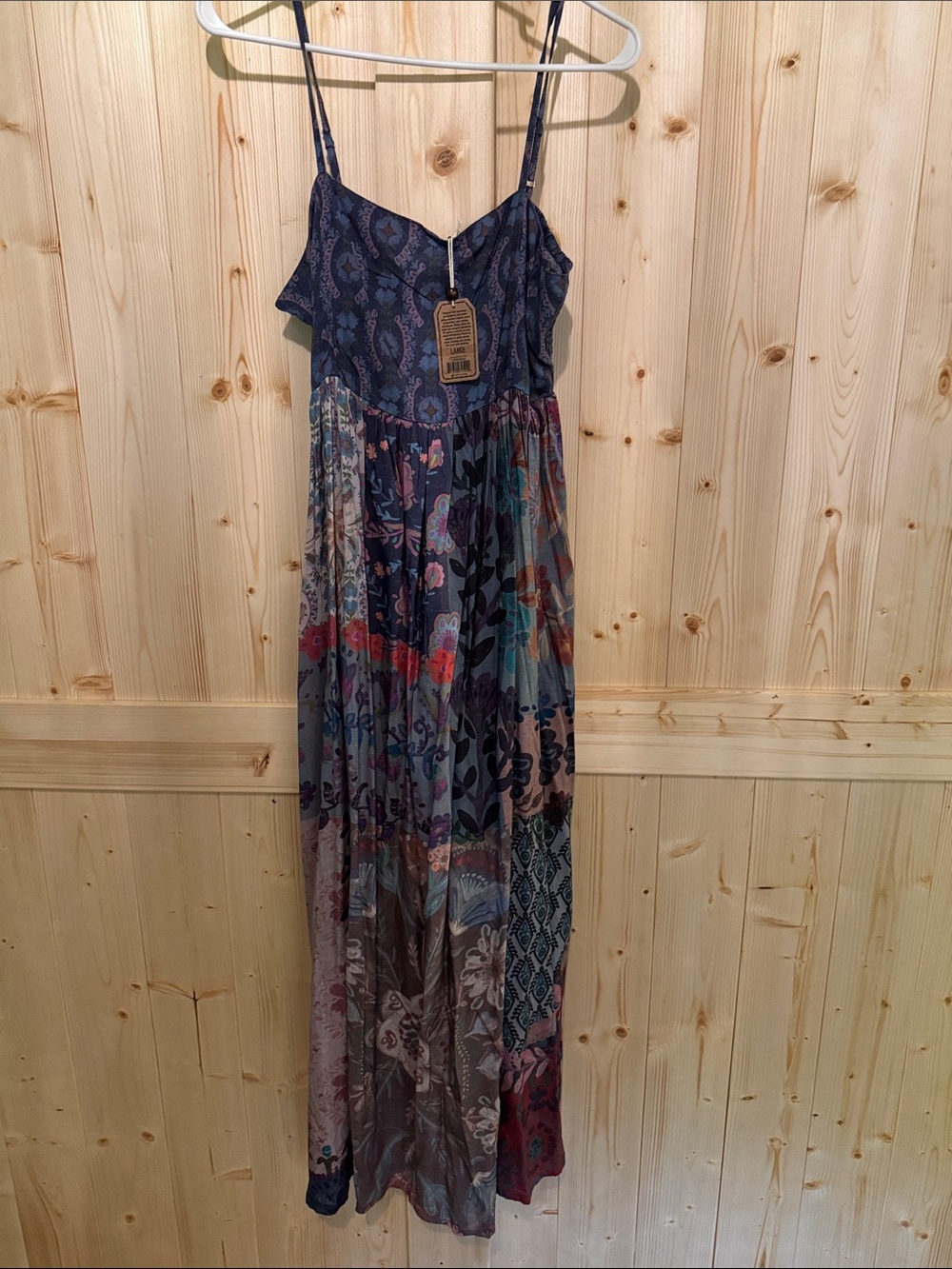 NATURAL LIFE Navy Multi-Print Spaghetti Strap Maxi Dress